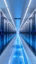 High-Speed Data Flow in a Modern Server Room Royalty Free Stock Photo