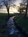The streams flow into the sea, Hafrsfjord in Norway. Royalty Free Stock Photo