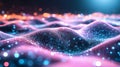 Streams of information, ball arrays, and binary code are visualized using big data analytics. Filtering machine Royalty Free Stock Photo