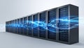 HighSpeed Data Flow Through Network Server Racks Royalty Free Stock Photo