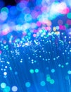 Vibrant Fiber Optic Light Trails for Technology Royalty Free Stock Photo