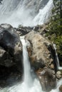 Streams of Water Rush Over Rocks from Wapama Falls Royalty Free Stock Photo