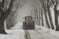 Snowplough in Streefkerk in snow storm