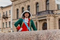 A street actor playing Peter the Great