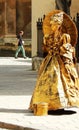 Street actress, golden statue.