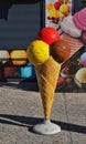 Street advertisement at an Icecream shop in Bucharest Royalty Free Stock Photo