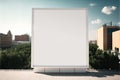 Street advertising blank billboard mockup on stand on sunny day Royalty Free Stock Photo