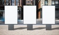 street advertising three sign billboard mockup