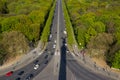 Street aerial with shadow of the victory column in Berlin Royalty Free Stock Photo