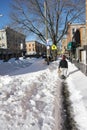 Street aftermath of a winter blizzard Royalty Free Stock Photo