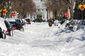 Street the aftermath of a winter blizzard Royalty Free Stock Photo