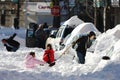 Street The aftermath of a winter blizzard Royalty Free Stock Photo