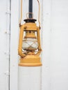 Street aged vintage kerosene oil lamp outdoor