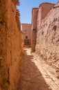 Street of Ait Benhaddou fortified city, kasbah in Ouarzazate, Morocco