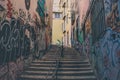 The street of Alfama in Lisbon