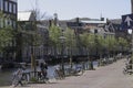 Leiden Netherlands street along a canal