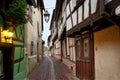 A street in an Alsatian village - Riquewihr - France Royalty Free Stock Photo