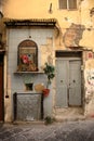 Street altar in naples alley