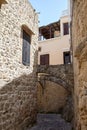 Street in ancient greek town, Rhodes Island, Greece Royalty Free Stock Photo
