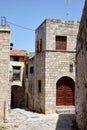 Street in ancient greek town, Rhodes Island, Greece