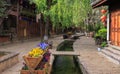 Shuhe, Lijiang, UNESCO World Heritage Site. On the street of ancient town. Royalty Free Stock Photo