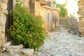 Street of the ancient village Phicardou Fikardou, Cyprus. This beautiful village declared Ancient Monument Royalty Free Stock Photo