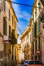 Felanitx, Majorca street in the historic center with old mediterranean houses Royalty Free Stock Photo