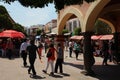 Street and Architecture of Tequisquiapan, Queretaro, Mexico.