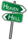 Street arrows sign, Heaven - Hell Royalty Free Stock Photo