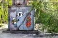 Street art at the abandoned Duga-1 radar station near Pripyat, Ukraine, in the Chernobyl exclusion zone. Royalty Free Stock Photo