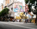 Street art Barcelona old houses