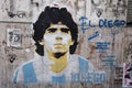 Street art of Diego Armando Maradona in Buenos Aires, Argentina Royalty Free Stock Photo