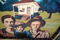 Street art Elvis Presley and his parents. Royalty Free Stock Photo