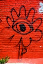 Street art flowers on april 07 2014 in Montreal Canada