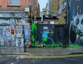 Urban Street art on derelict  London Street. UK Royalty Free Stock Photo