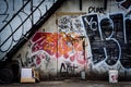 Street art in Graffiti Alley, in the Fashion District, of Toronto, Ontario. Royalty Free Stock Photo