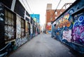 Street art in Graffiti Alley, in the Fashion District of Toronto