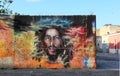Street art graffiti mural of Bob Marley