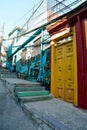 Street art graffiti in Valparaiso Chile colorfull Stairs Door Royalty Free Stock Photo
