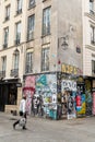 Street art graphiti at a building in Paris