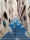 The street art of a little road in the Lyon old town, Lyon, France