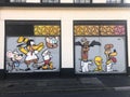 Street Art Mash Up Garfield, Danger Mouse, Tweety Bird, Pinky and the Brain, Daffy Duck Cartoons