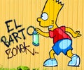 Street art Montreal Bart Simpson Royalty Free Stock Photo