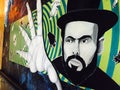 Street Art Mural Face and Hand