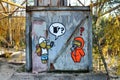 Street art near the abandoned Duga-1 radar station near Pripyat, Ukraine, in the Chernobyl exclusion zone. Royalty Free Stock Photo