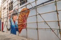 Street art in Old Alley building on talat noi.Talad Noi Talat Noi, Royalty Free Stock Photo