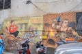 Street art in Old Alley building on talat noi.Talad Noi Talat Noi, Royalty Free Stock Photo