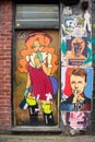 Street art featuring David Bowie & Donald Trump