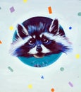 Street art raccoon