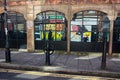 Street art reflected in windows. East London